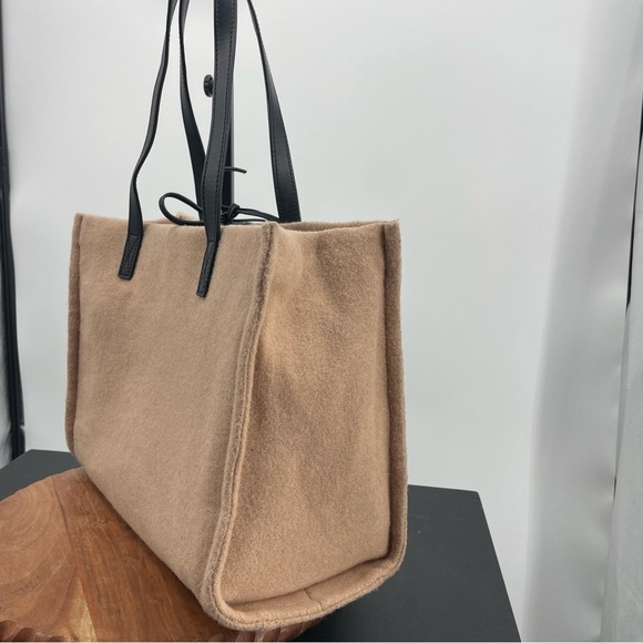 Kate Spade Washington Square Mega Sam Tote beige tan black wool - Picture 6 of 16